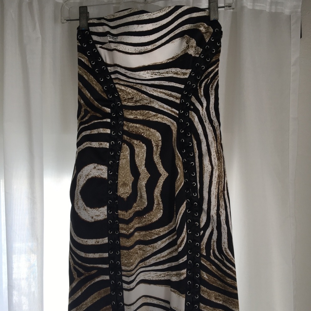Just Cavalli Zebra Printed Corset Style Mini Dress
